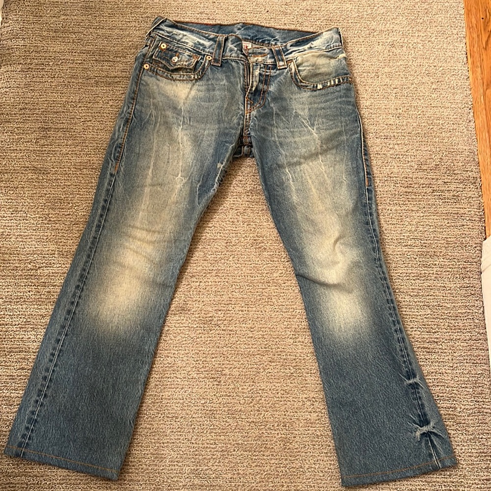 Tru religion mens light blue jeans size 30 (waist 32 length 30)